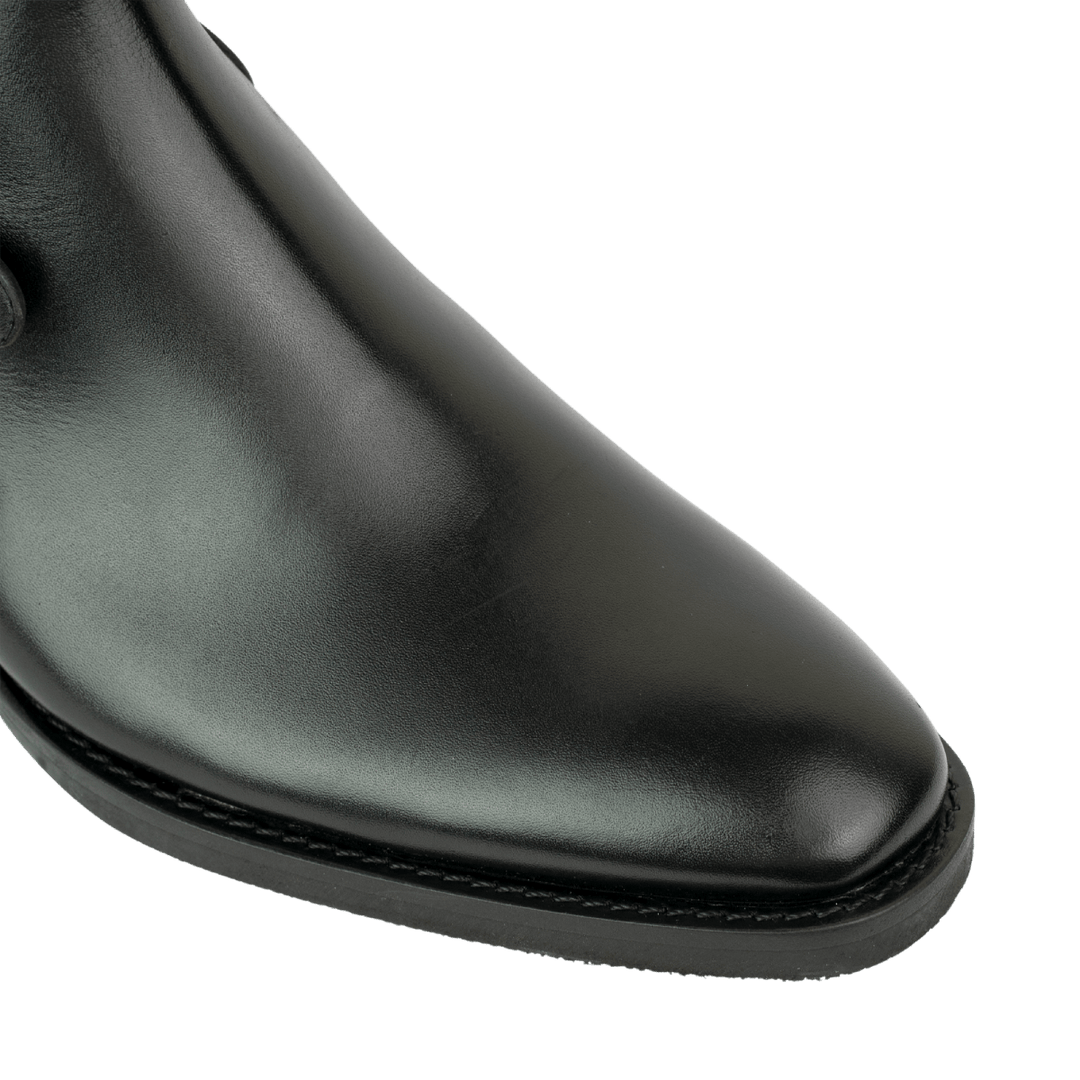 Ashem: Boots Homme - Cuir Noir - Bleather Maroc