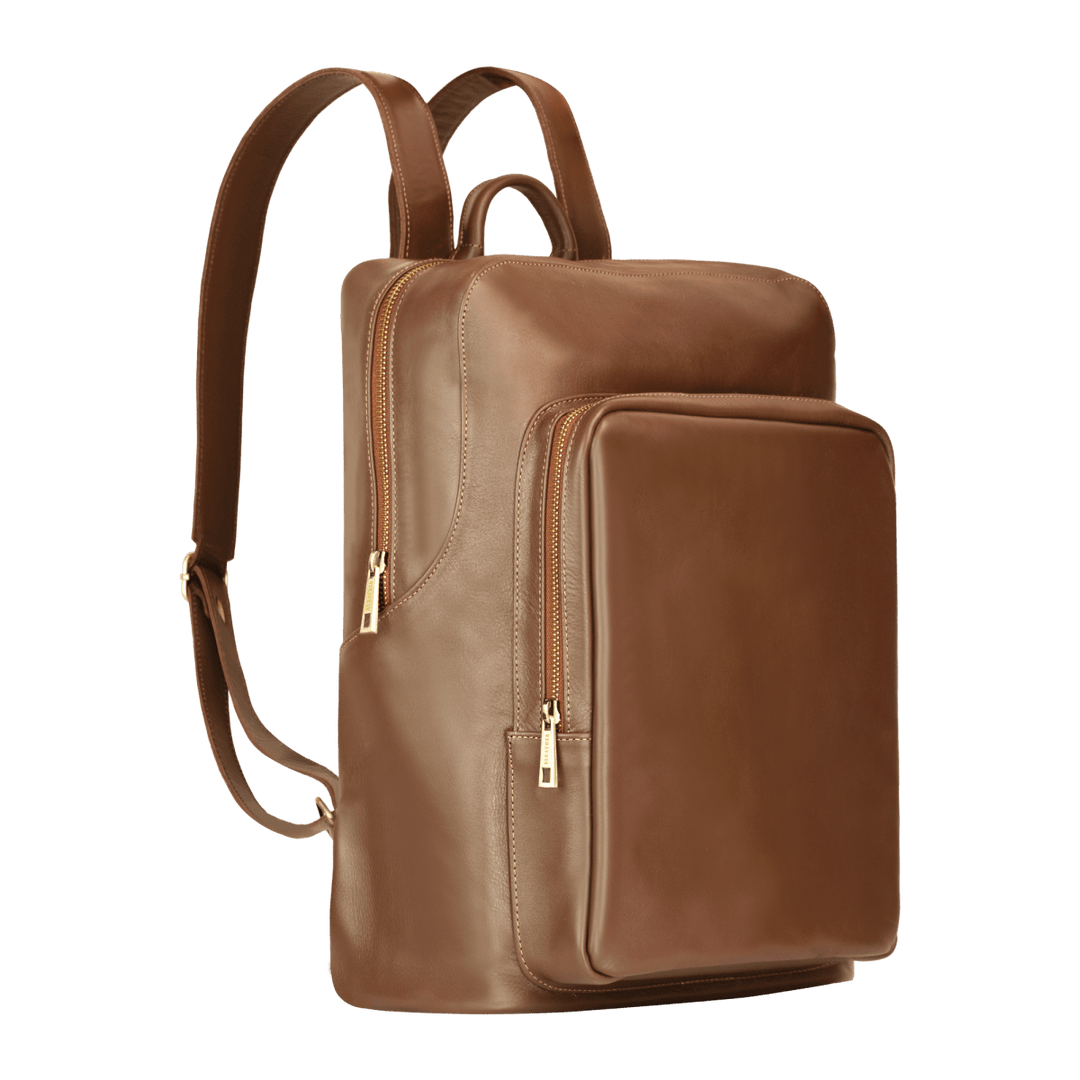 Atlas: Sac à dos - Cuir Marron Clair - Bleather Maroc