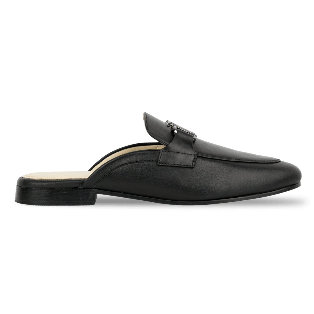 Aurora: Mules Femmes - Cuir Noir - Bleather Maroc