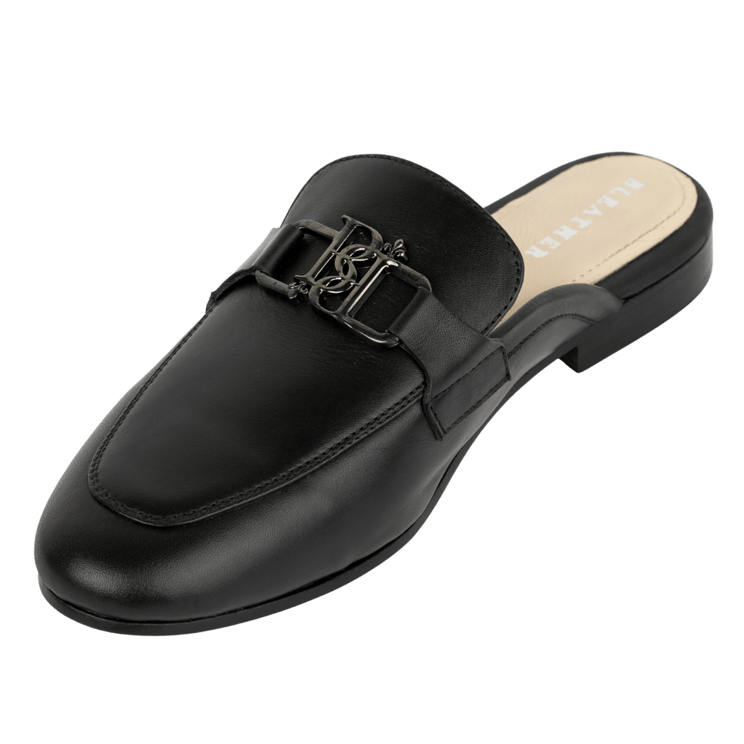 Aurora: Mules Femmes - Cuir Noir - Bleather Maroc