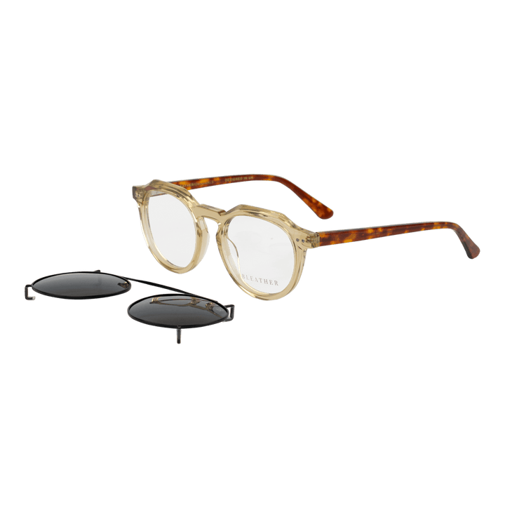 Bastion: Lunettes à clips de luxe Beige - Bleather Maroc