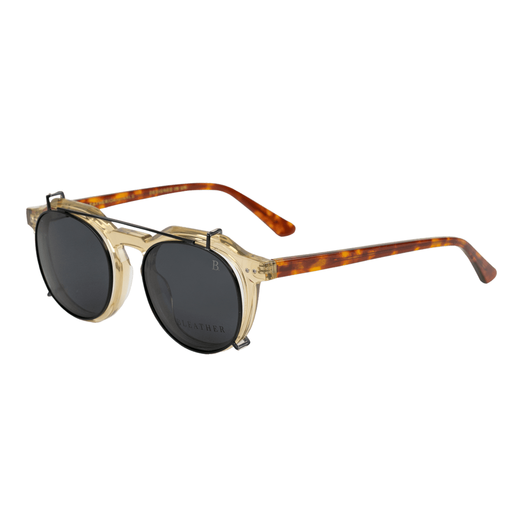 Bastion: Lunettes à clips de luxe Beige - Bleather Maroc