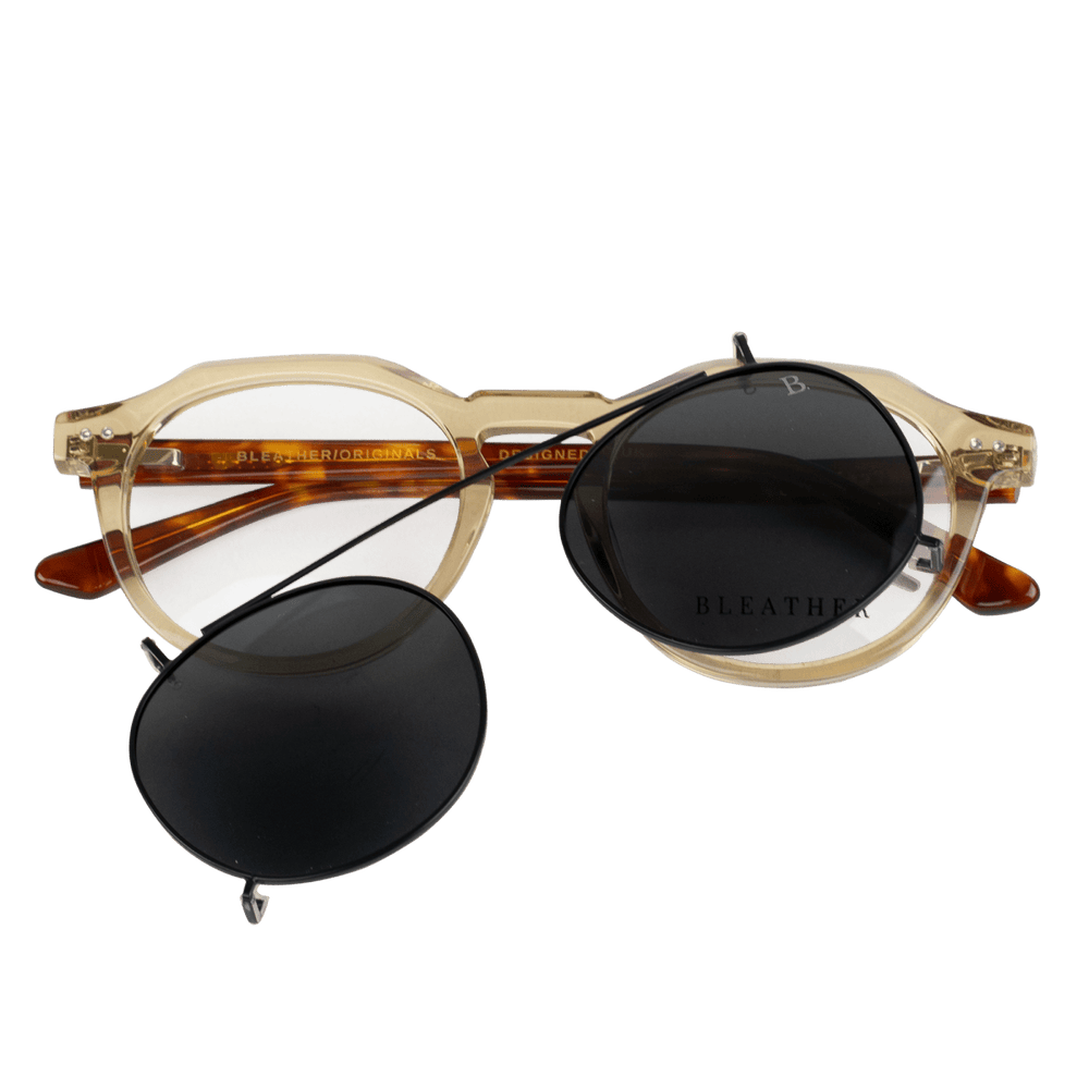 Bastion: Lunettes à clips de luxe Beige - Bleather Maroc