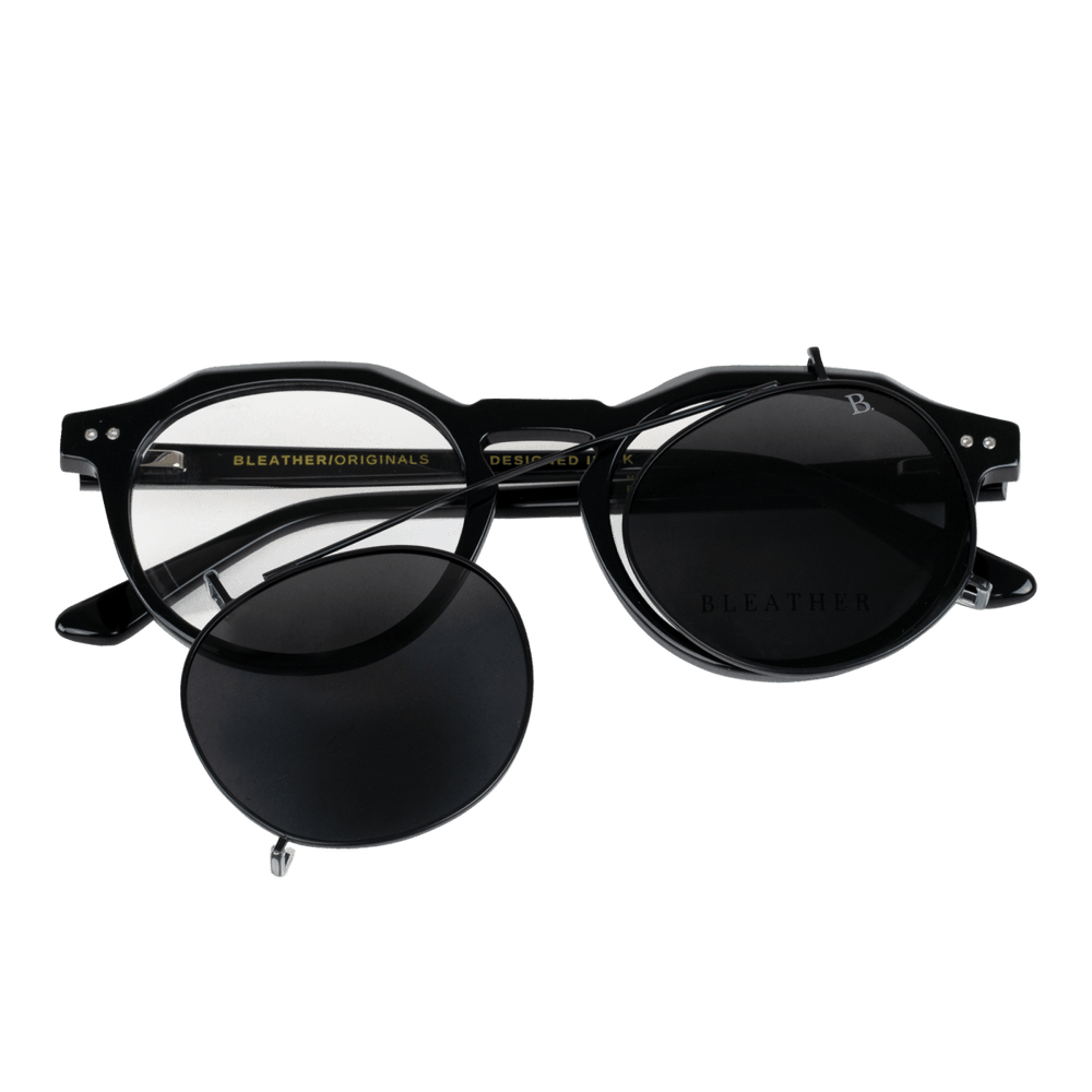 Bastion: Lunettes à clips de luxe Noir - Bleather Maroc