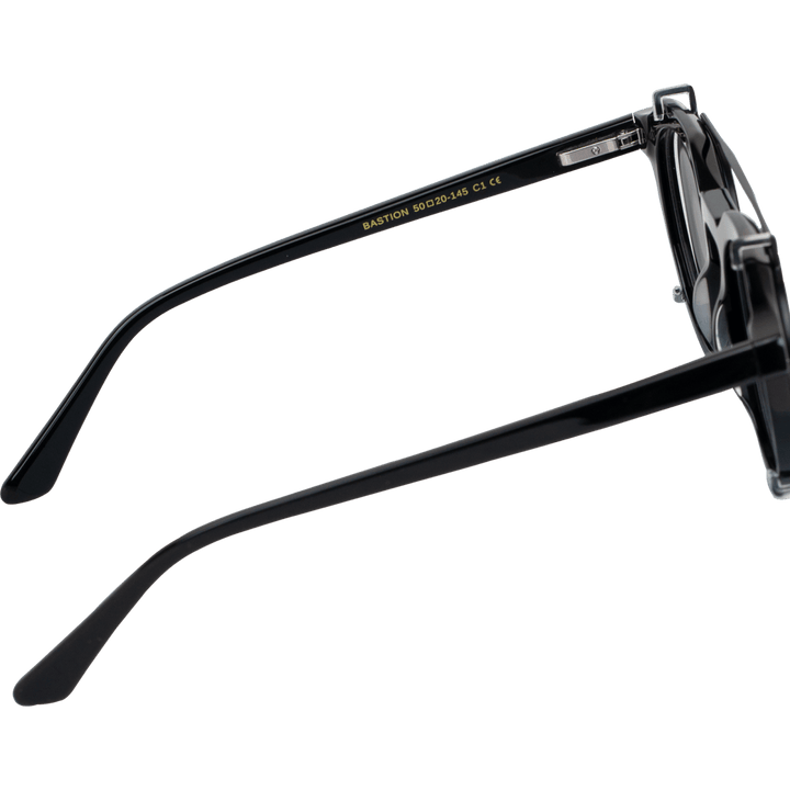 Bastion: Lunettes à clips de luxe Noir - Bleather Maroc