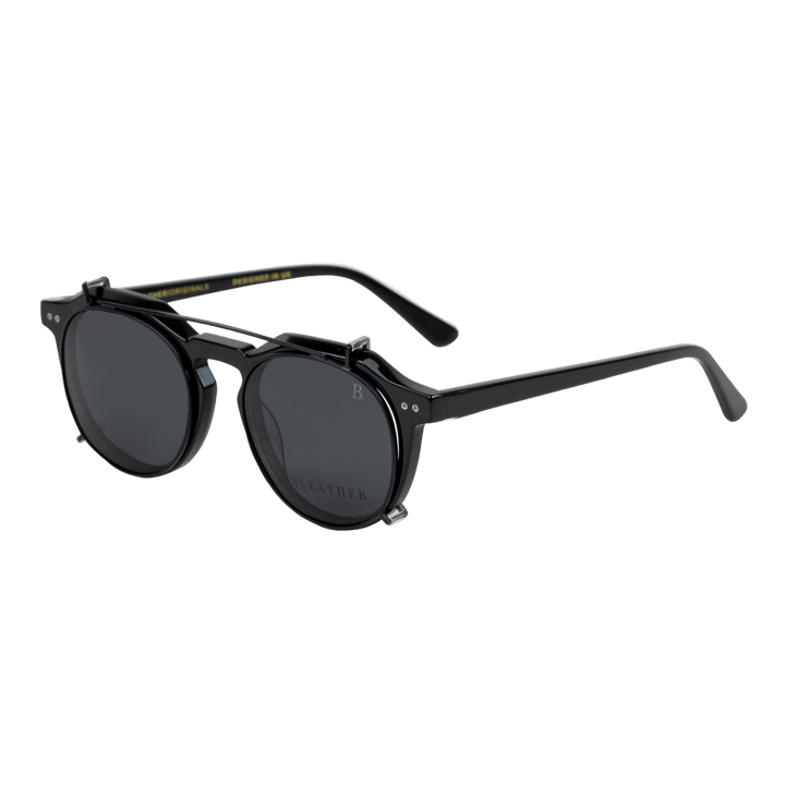 Bastion: Lunettes à clips de luxe Noir - Bleather Maroc