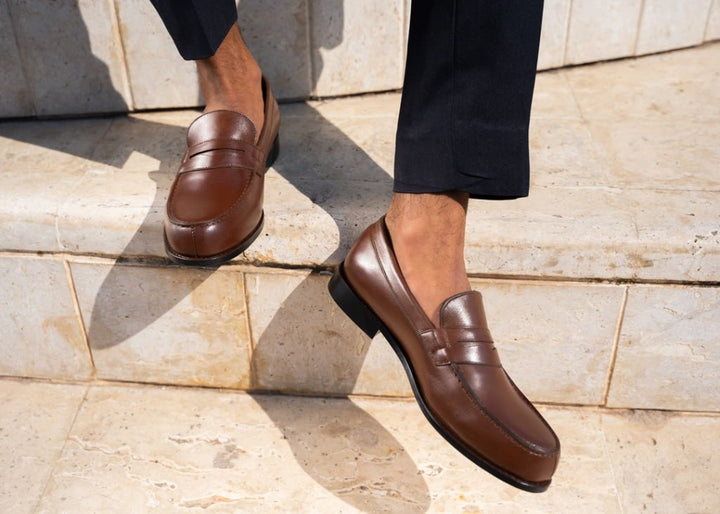 Beverley: Mocassin Homme - Cuir Marron - Bleather Maroc