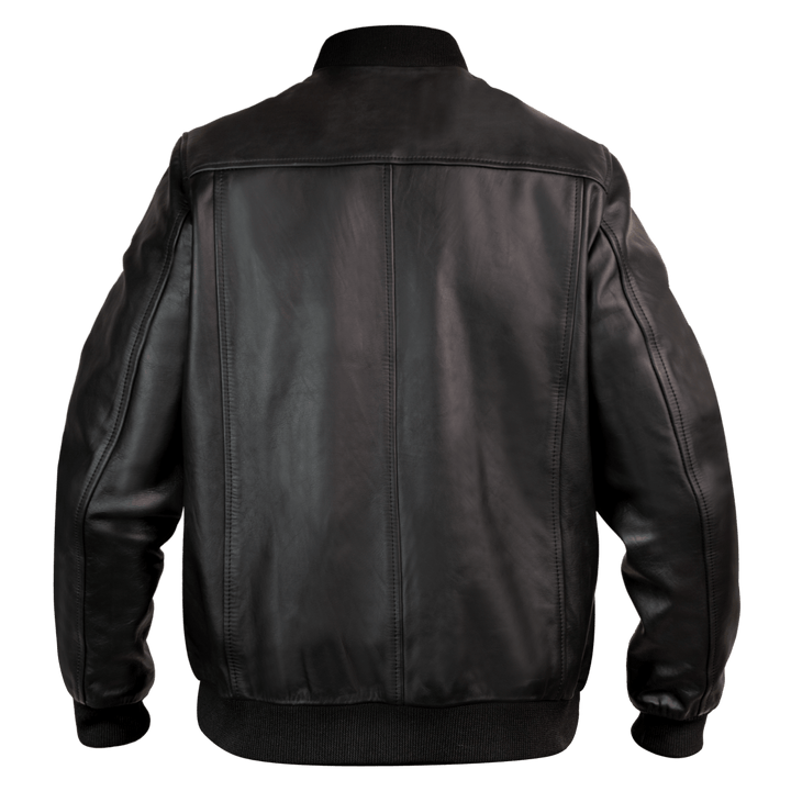 Bomber: Jacket Hommes - Cuir Noir - Bleather Maroc