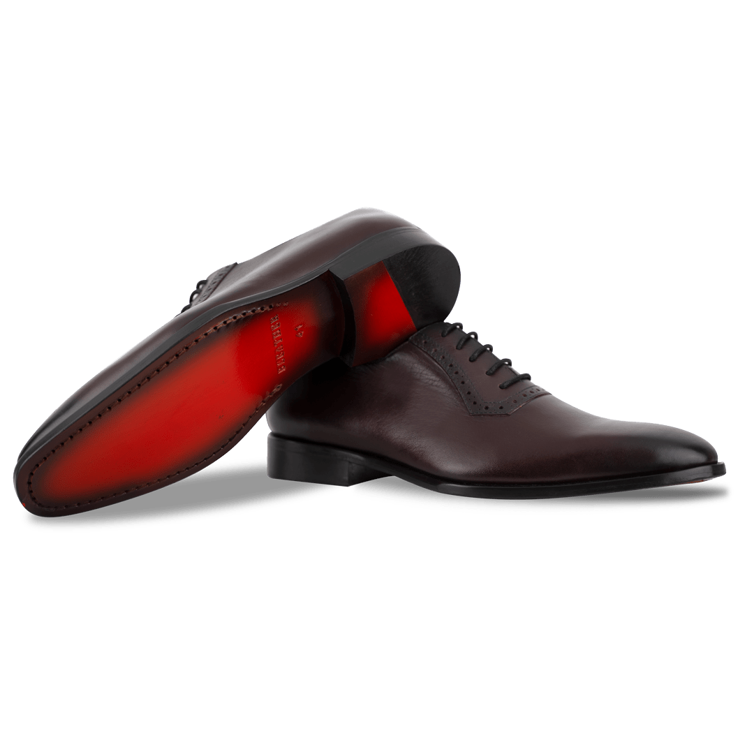 Branson: Richelieu Homme - Cuir Bordeaux - Bleather Maroc