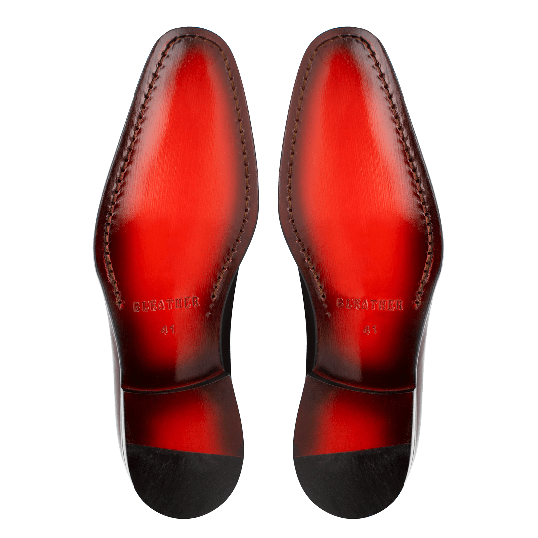 Branson: Richelieu Homme - Cuir Bordeaux - Bleather Maroc