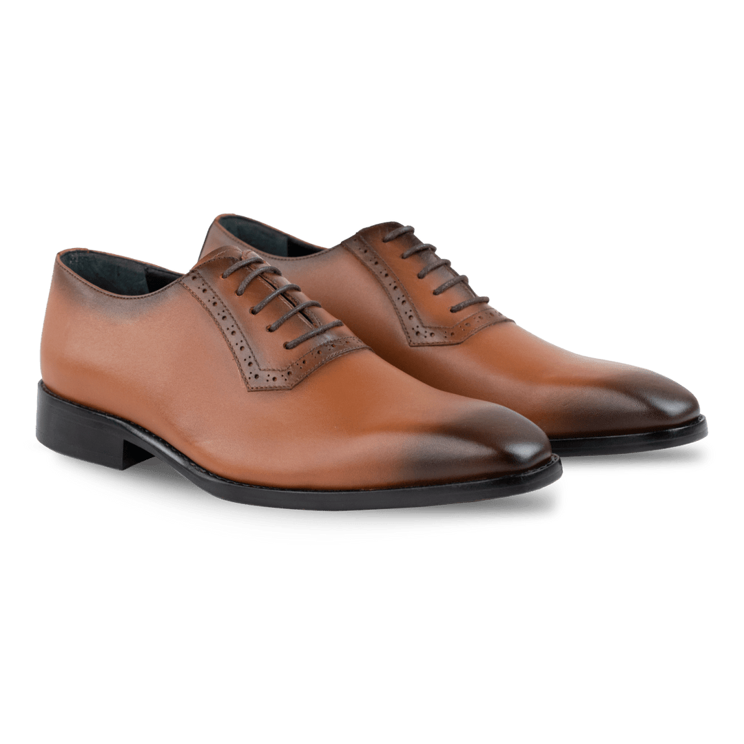 Branson: Richelieu Homme - Cuir Cognac - Bleather Maroc