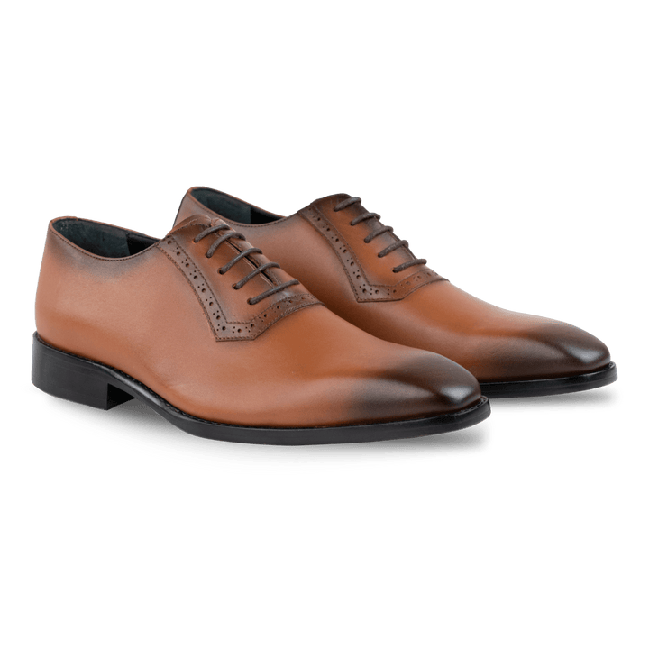 Branson: Richelieu Homme - Cuir Cognac - Bleather Maroc