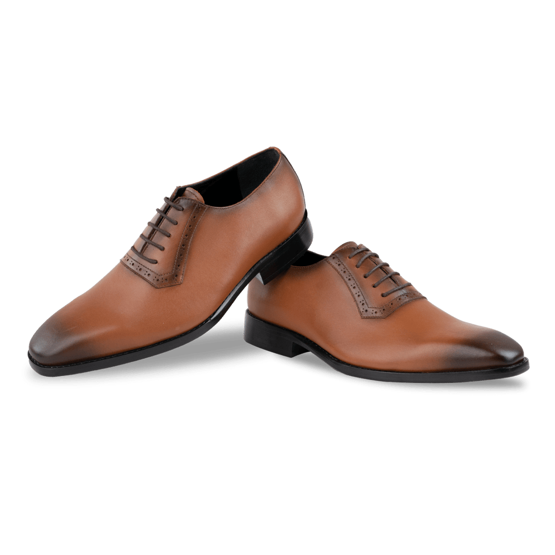 Branson: Richelieu Homme - Cuir Cognac - Bleather Maroc