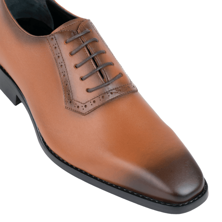 Branson: Richelieu Homme - Cuir Cognac - Bleather Maroc