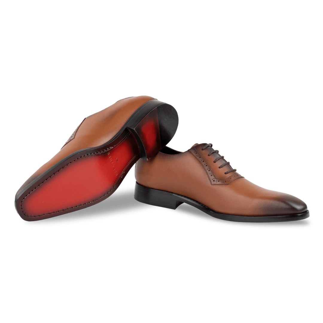 Branson: Richelieu Homme - Cuir Cognac - Bleather Maroc