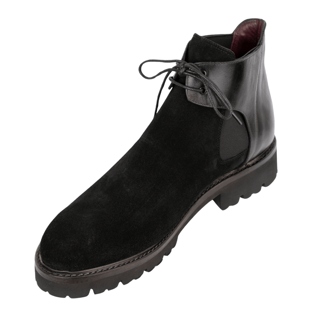 Brayen: Chelsea Boots Homme - Daim Noir - Bleather Maroc