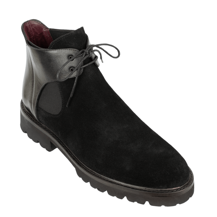 Brayen: Chelsea Boots Homme - Daim Noir - Bleather Maroc