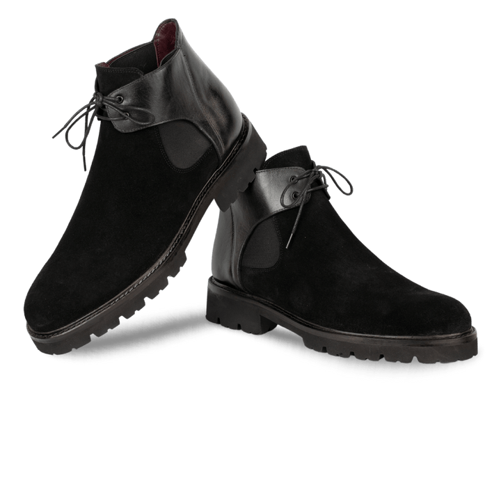 Brayen: Chelsea Boots Homme - Daim Noir - Bleather Maroc