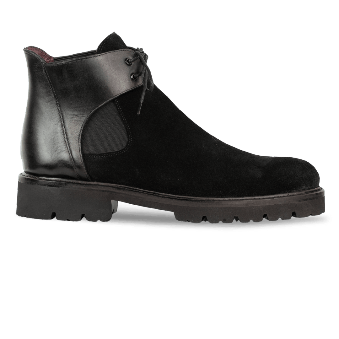 Brayen: Chelsea Boots Homme - Daim Noir - Bleather Maroc