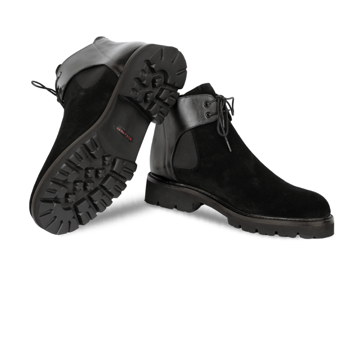 Brayen: Chelsea Boots Homme - Daim Noir - Bleather Maroc