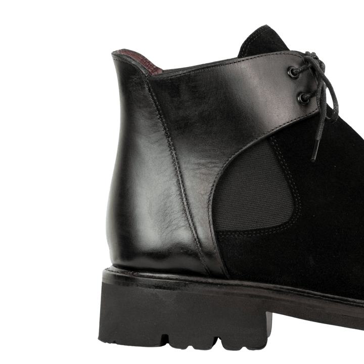 Brayen: Chelsea Boots Homme - Daim Noir - Bleather Maroc