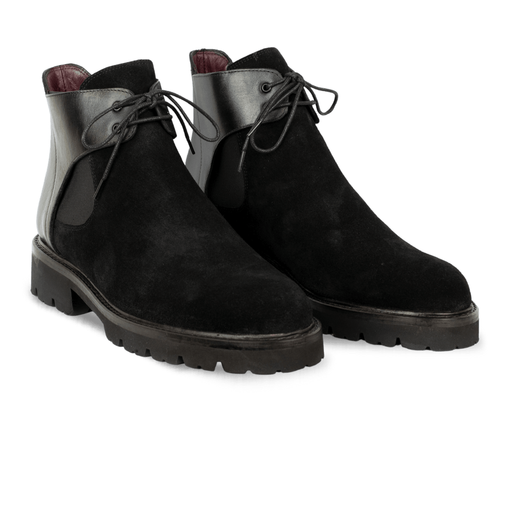 Brayen: Chelsea Boots Homme - Daim Noir - Bleather Maroc