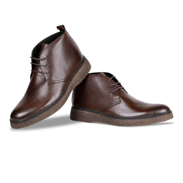 Bridge: Demi Bottes Homme - Cuir Marron - Bleather Maroc