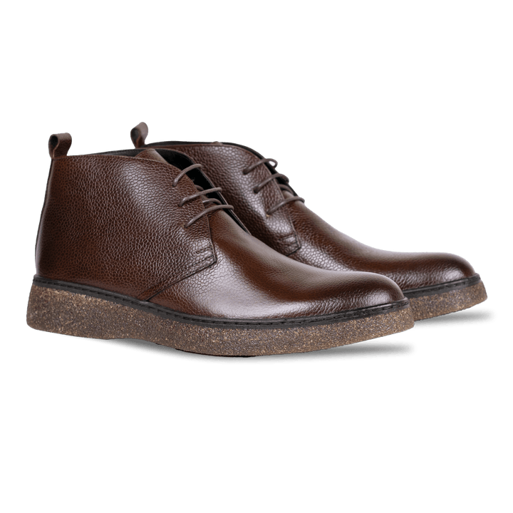 Bridge: Demi Bottes Homme - Cuir Marron - Bleather Maroc