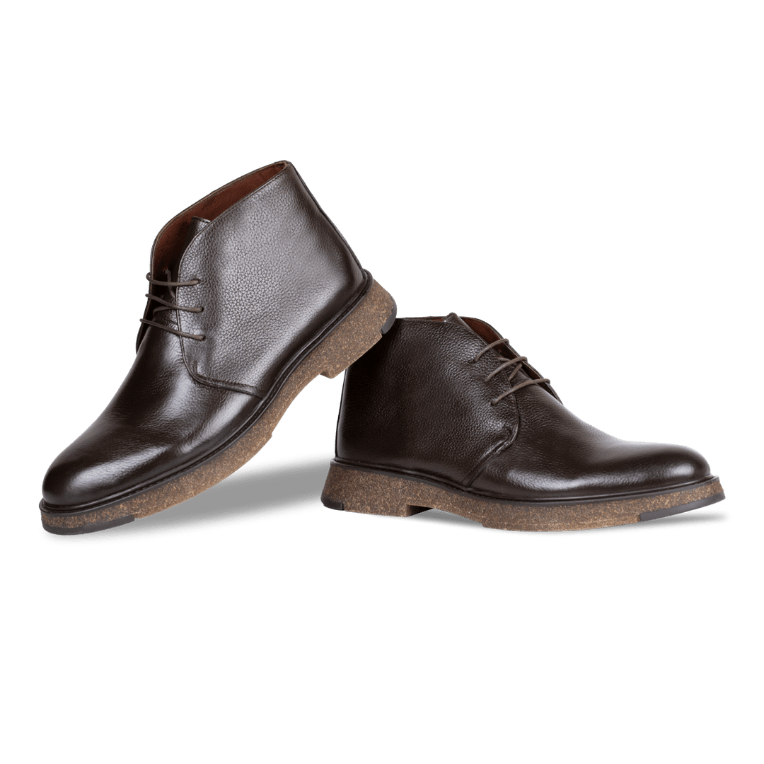 Brooking: Demi Bottes Homme - Cuir Marron - Bleather Maroc