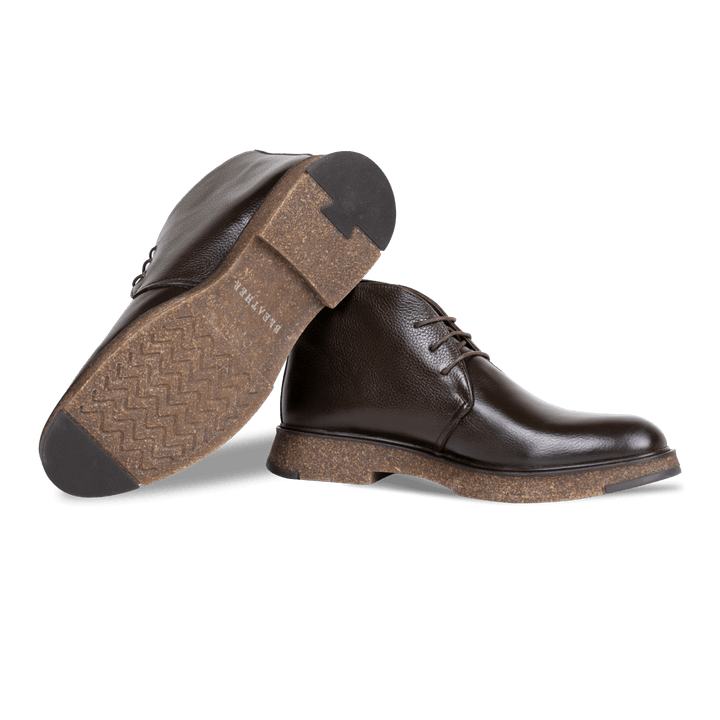 Brooking: Demi Bottes Homme - Cuir Marron - Bleather Maroc