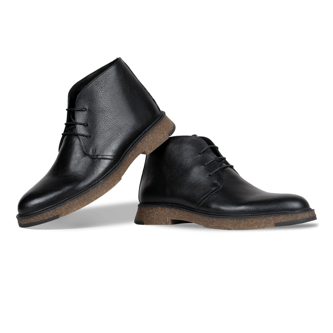 Brooking: Demi Bottes Homme - Cuir Noir - Bleather Maroc