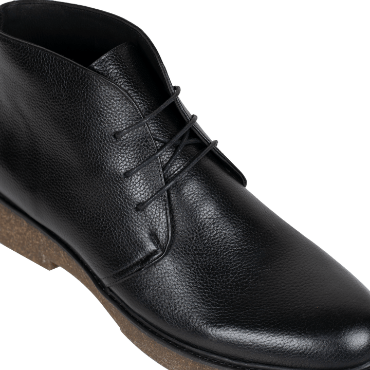 Brooking: Demi Bottes Homme - Cuir Noir - Bleather Maroc