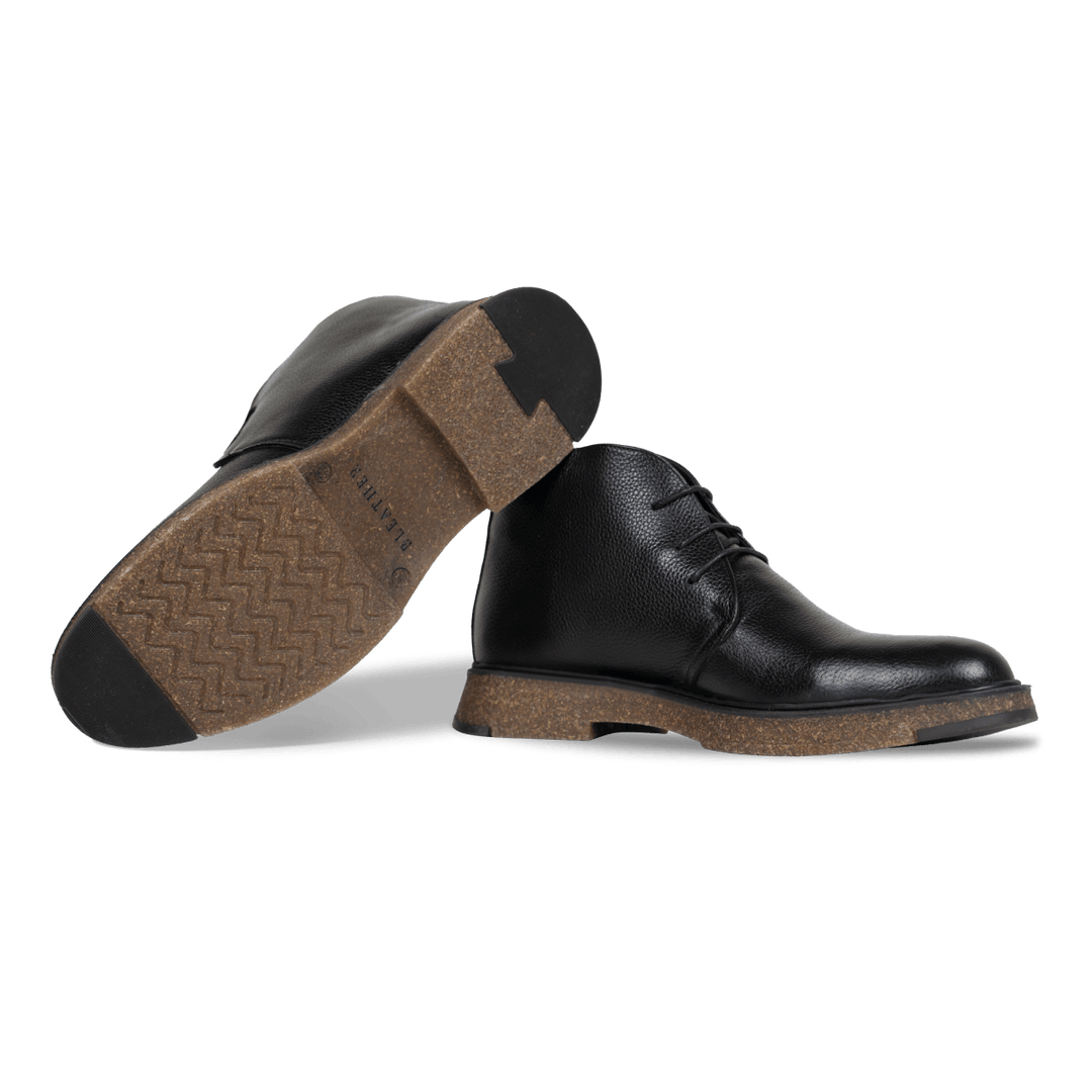 Brooking: Demi Bottes Homme - Cuir Noir - Bleather Maroc