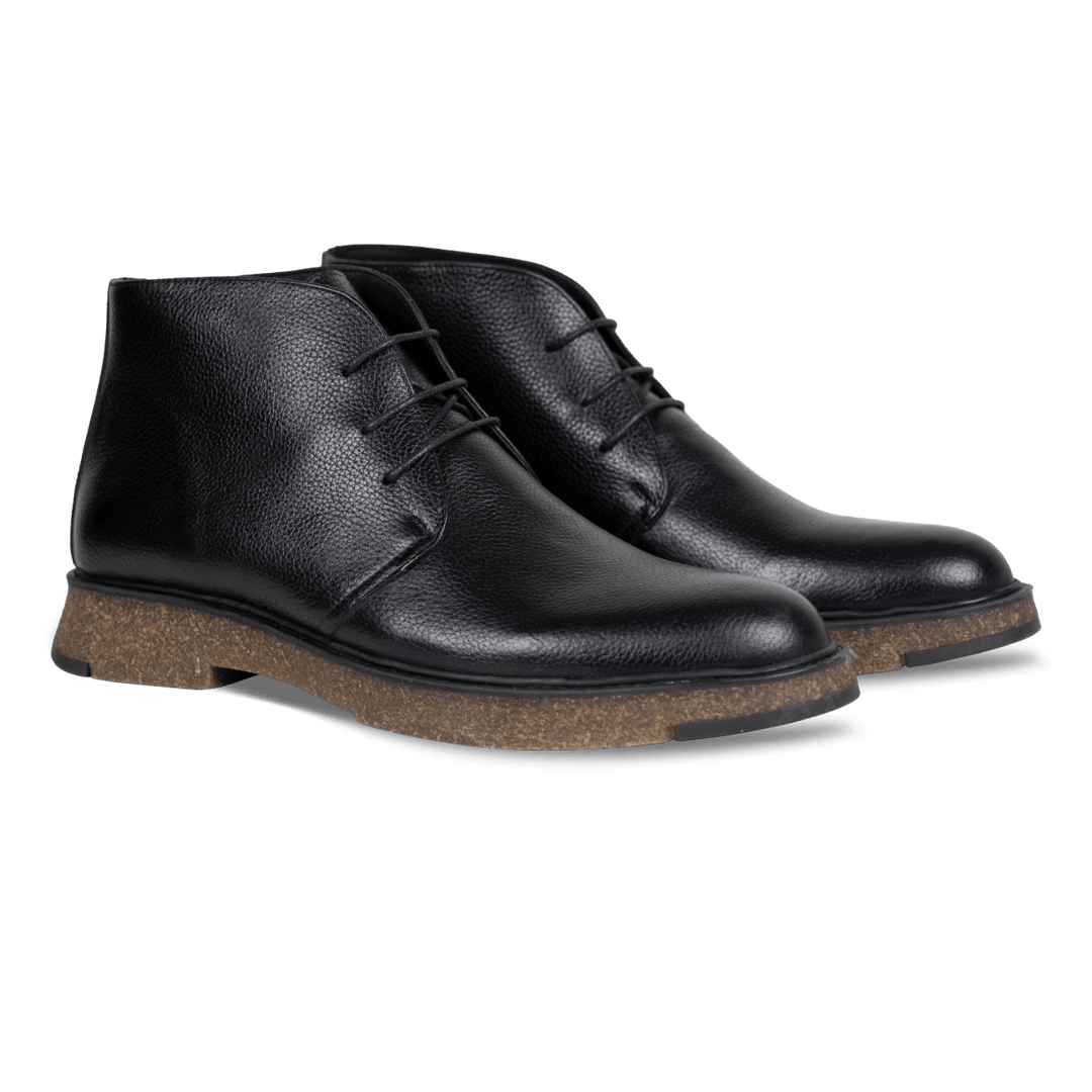 Brooking: Demi Bottes Homme - Cuir Noir - Bleather Maroc