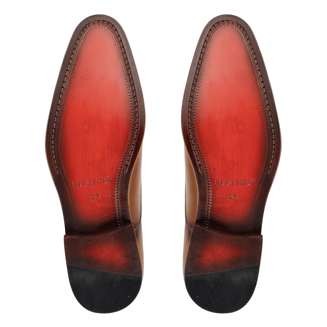 Budd: Chaussures à boucles - Cuir Cognac - Bleather Maroc