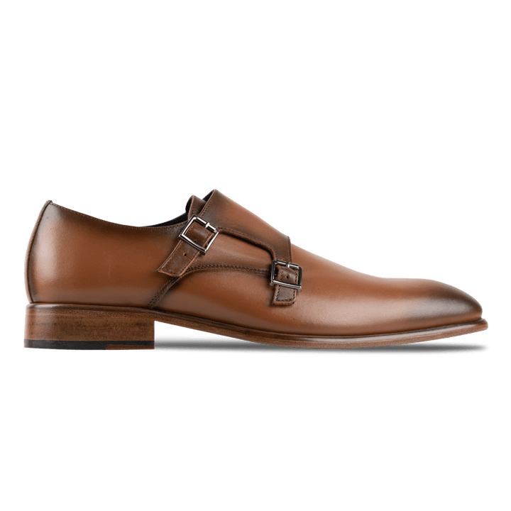 Budd: Chaussures à boucles - Cuir Cognac - Bleather Maroc