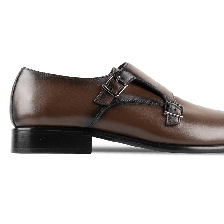 Budd: Chaussures à boucles - Cuir Marron - Bleather Maroc