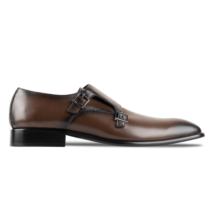 Budd: Chaussures à boucles - Cuir Marron - Bleather Maroc