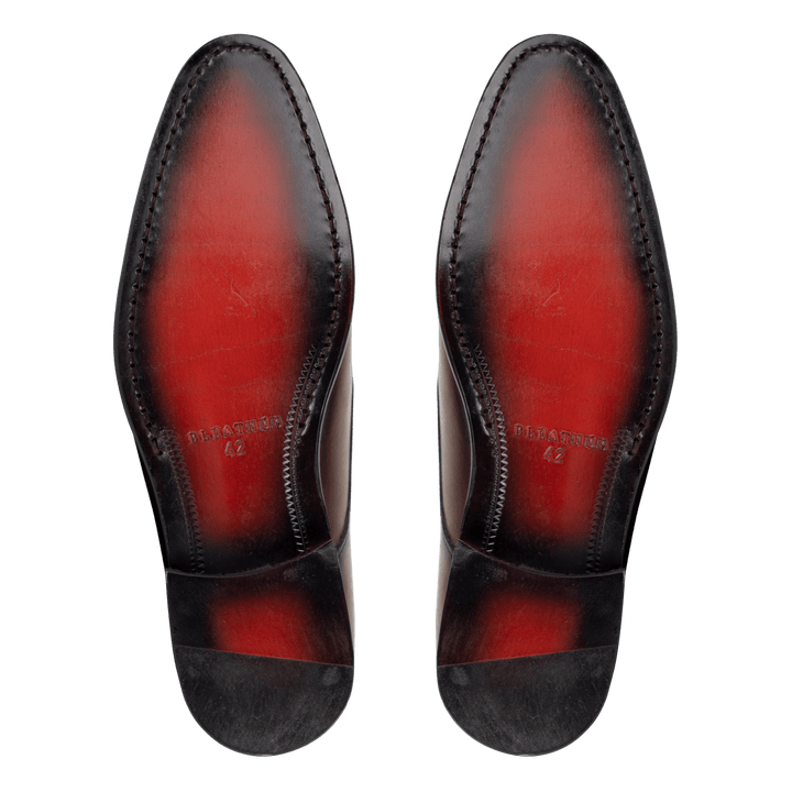 Budd: Chaussures à boucles - Cuir Marron - Bleather Maroc