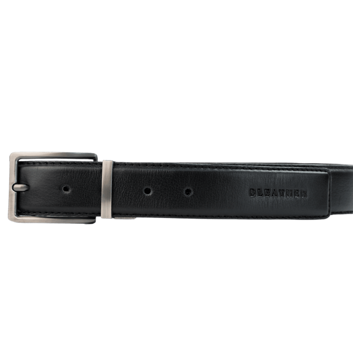 C80: Ceinture Homme - Cuir Noir/Bleu - Bleather Maroc