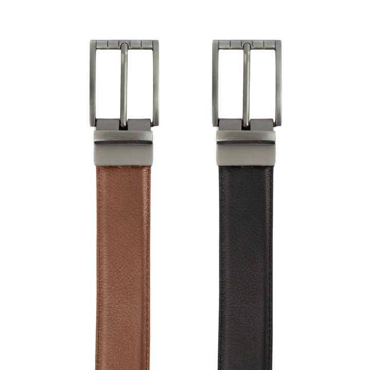 C82: Ceinture Homme - Cuir Noir/Marron - Bleather Maroc