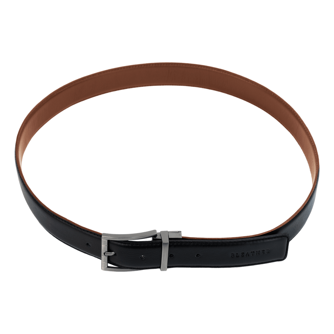 C82: Ceinture Homme - Cuir Noir/Marron - Bleather Maroc