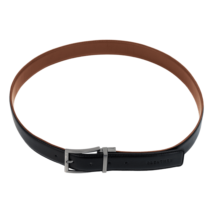 C82: Ceinture Homme - Cuir Noir/Marron - Bleather Maroc