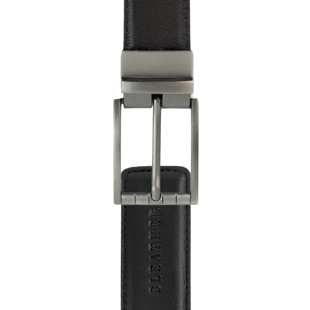 C82: Ceinture Homme - Cuir Noir/Marron - Bleather Maroc