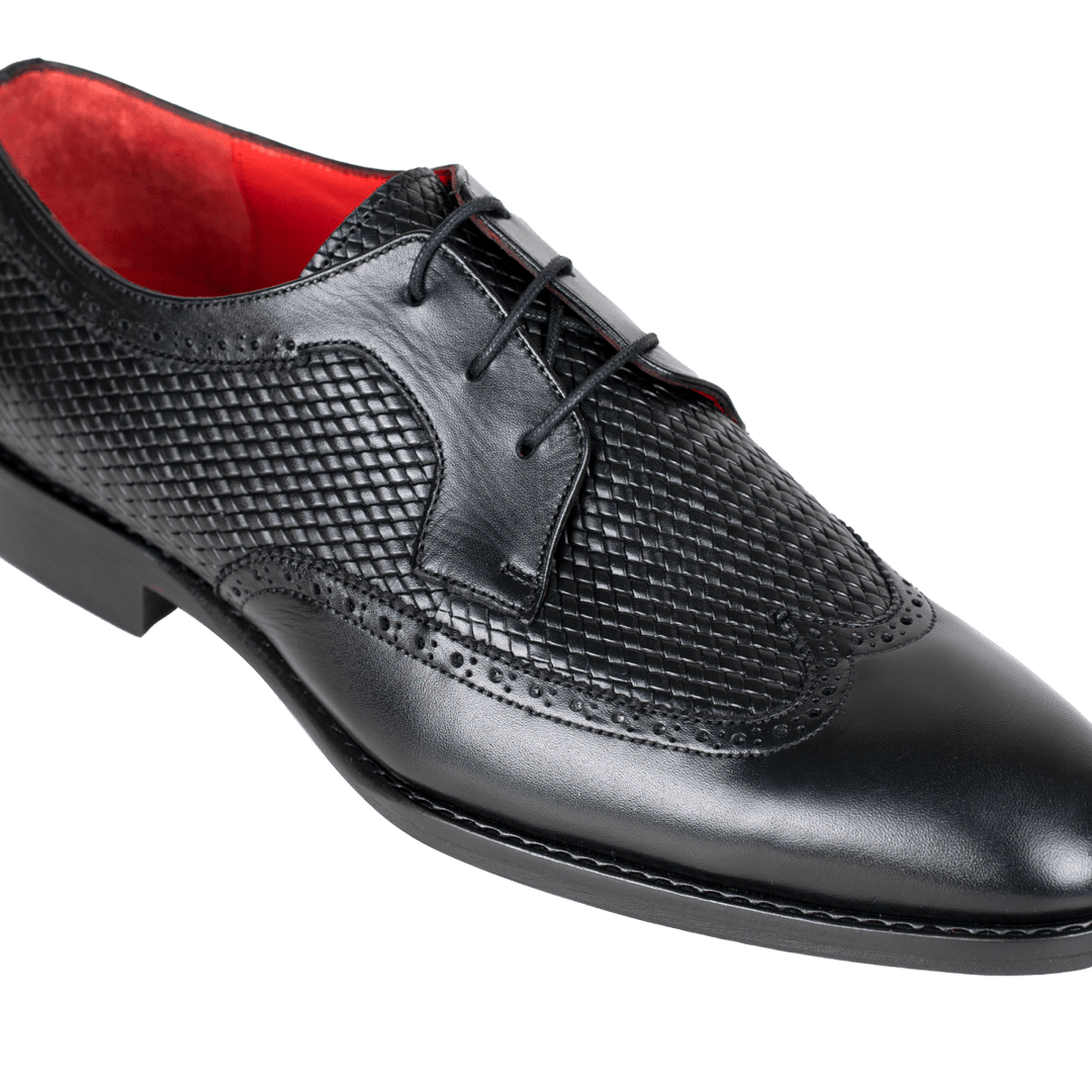 Carter: Derby Homme - Cuir Noir - Bleather Maroc