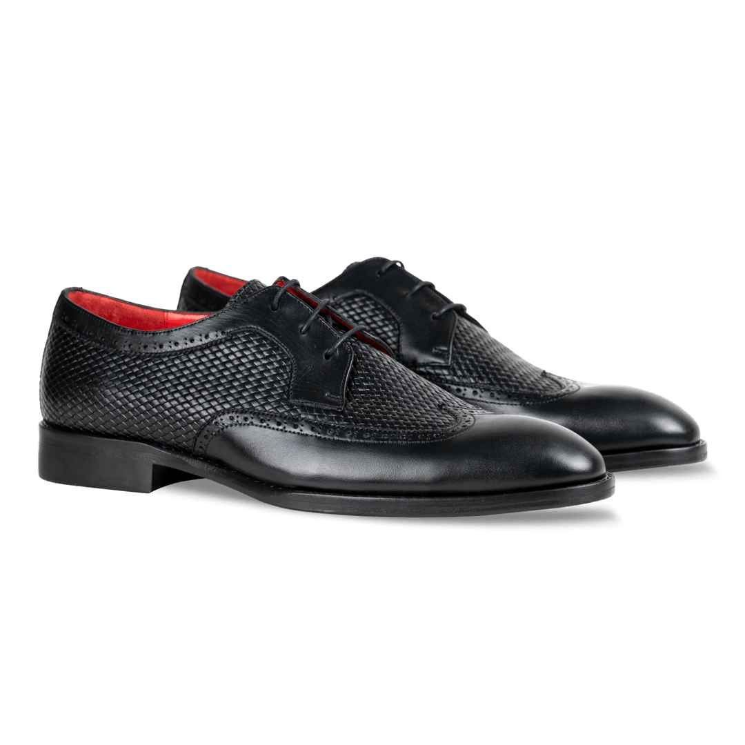 Carter: Derby Homme - Cuir Noir - Bleather Maroc