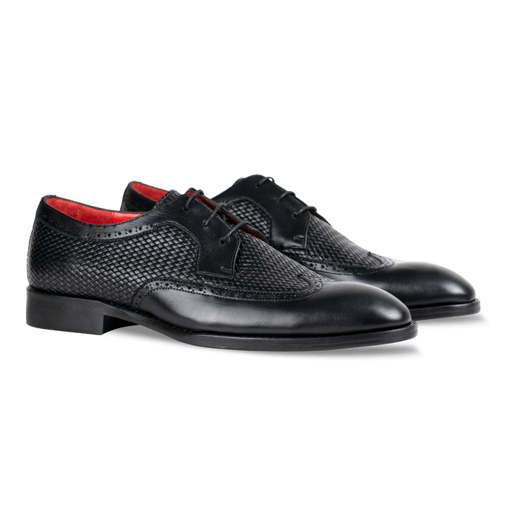 Carter: Derby Homme - Cuir Noir - Bleather Maroc