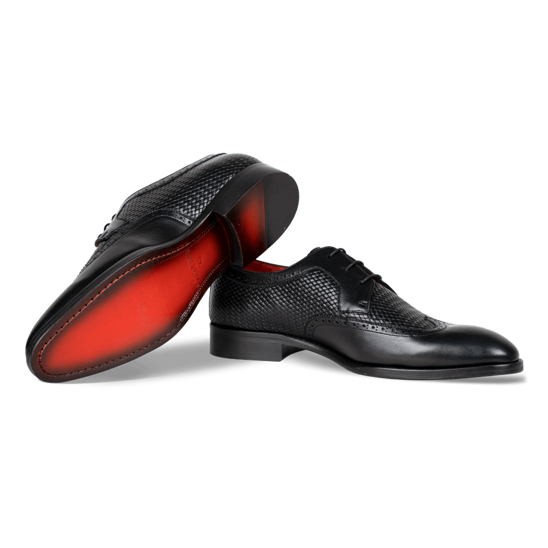 Carter: Derby Homme - Cuir Noir - Bleather Maroc