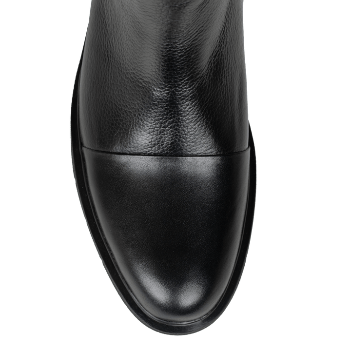 Castel: Demi Bottes Homme - Cuir Noir - Bleather Maroc