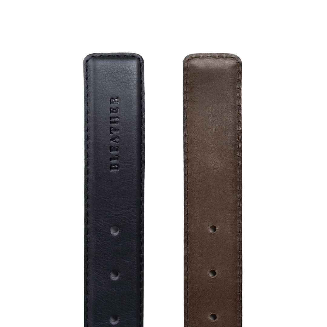 Ceinture: C66 Double Face Noir/Marron - Bleather Maroc